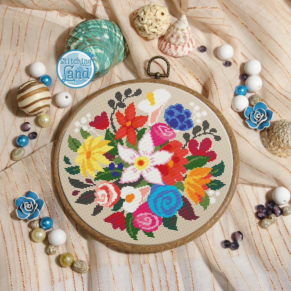 Colorful Bouquet II Cross Stitch Pattern