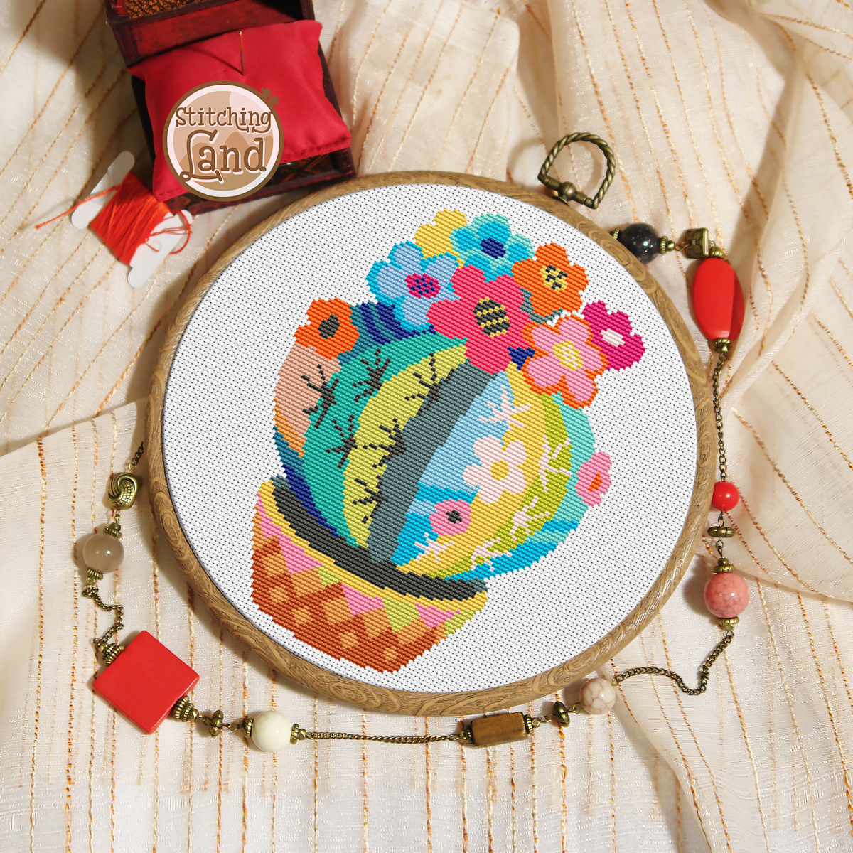 Colorful Cactus II Cross Stitch Pattern