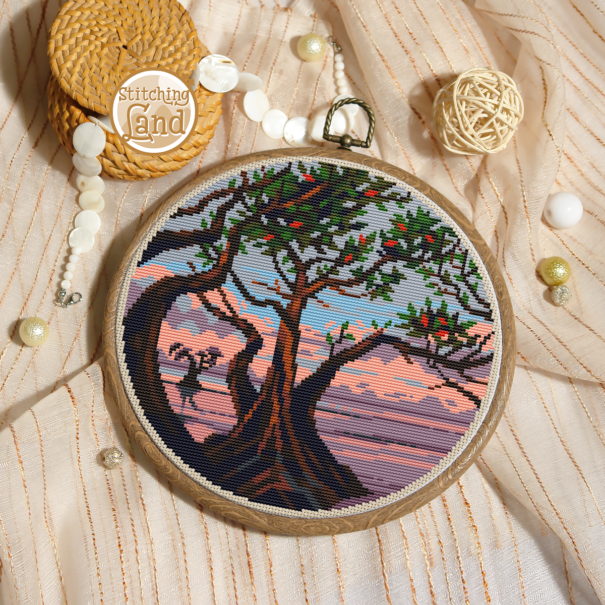 Dancing Trees Cross Stitch Pattern
