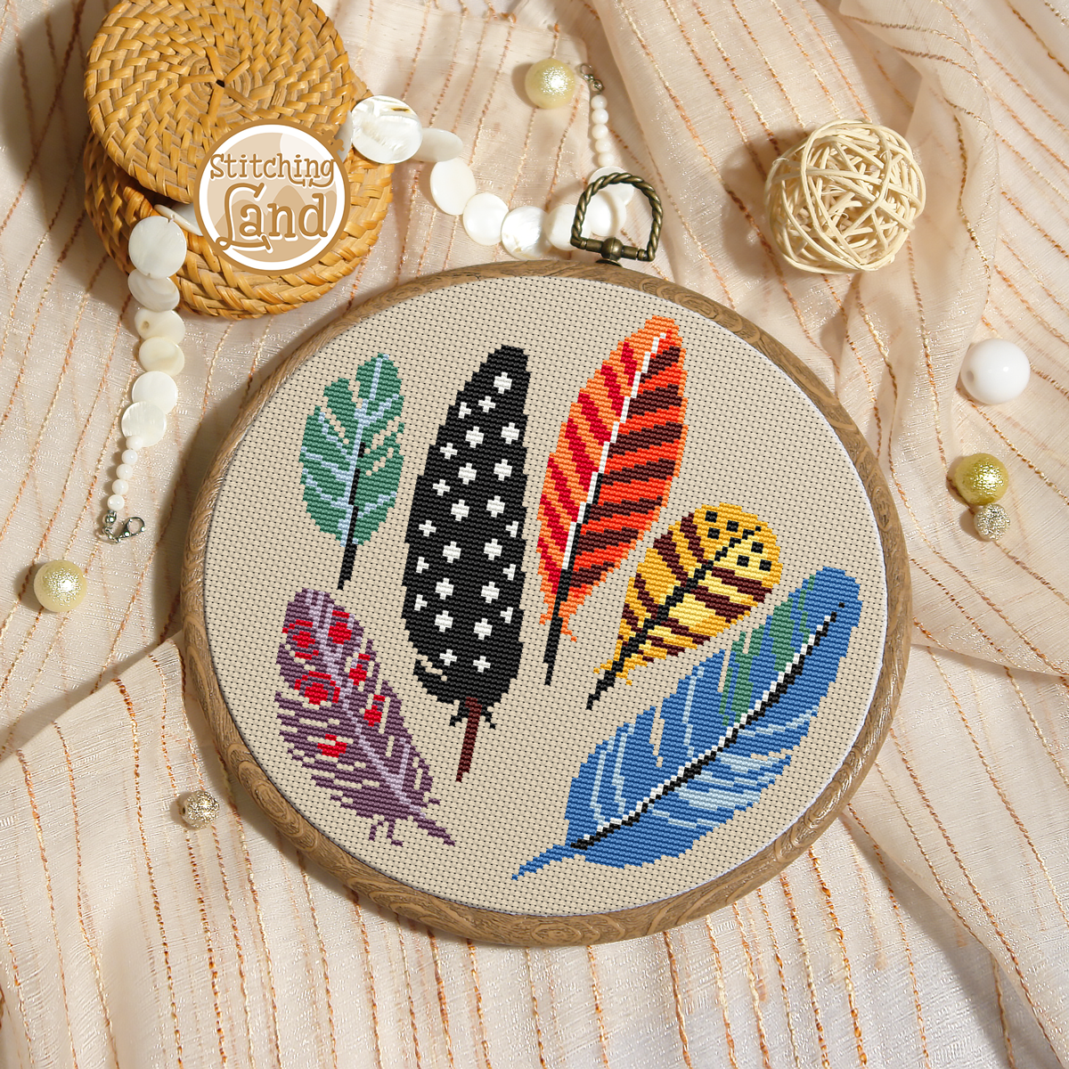 Feathers Cross Stitch Pattern
