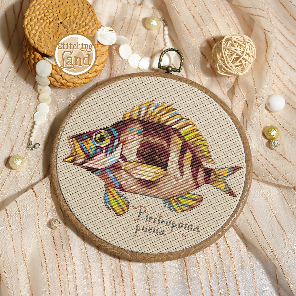 Fish Barred Hamlet Cross Stitch Pattern