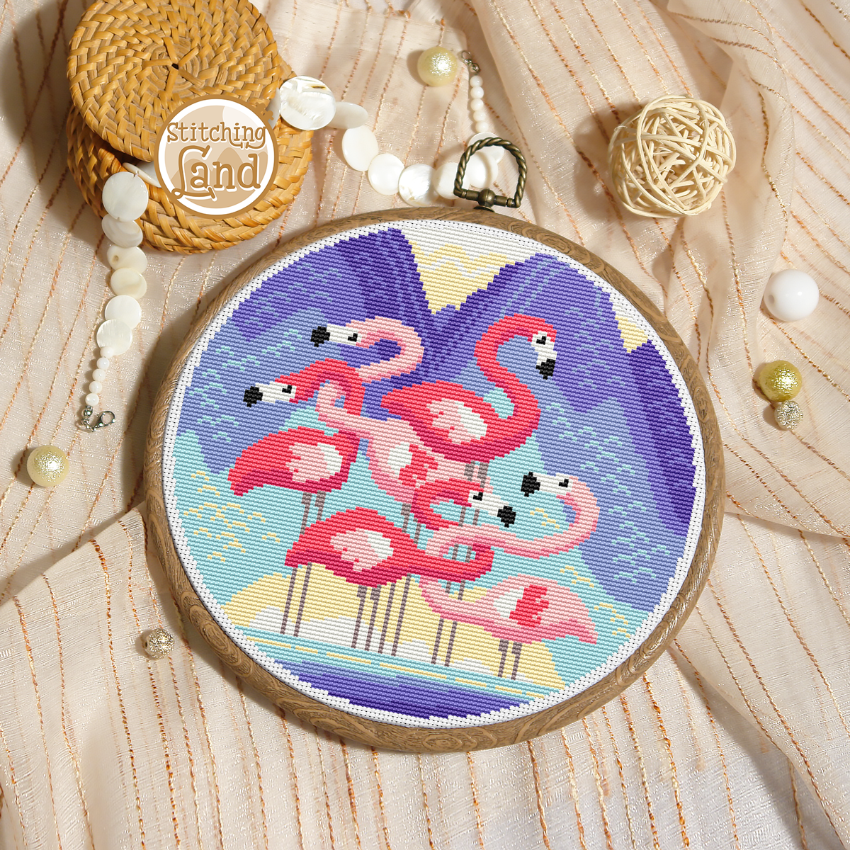 Flamingos Cross Stitch Pattern