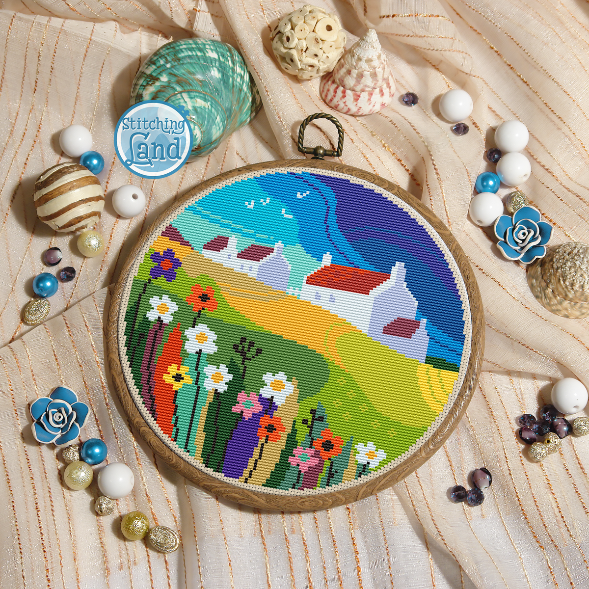 Floral Meadow Cross Stitch Pattern