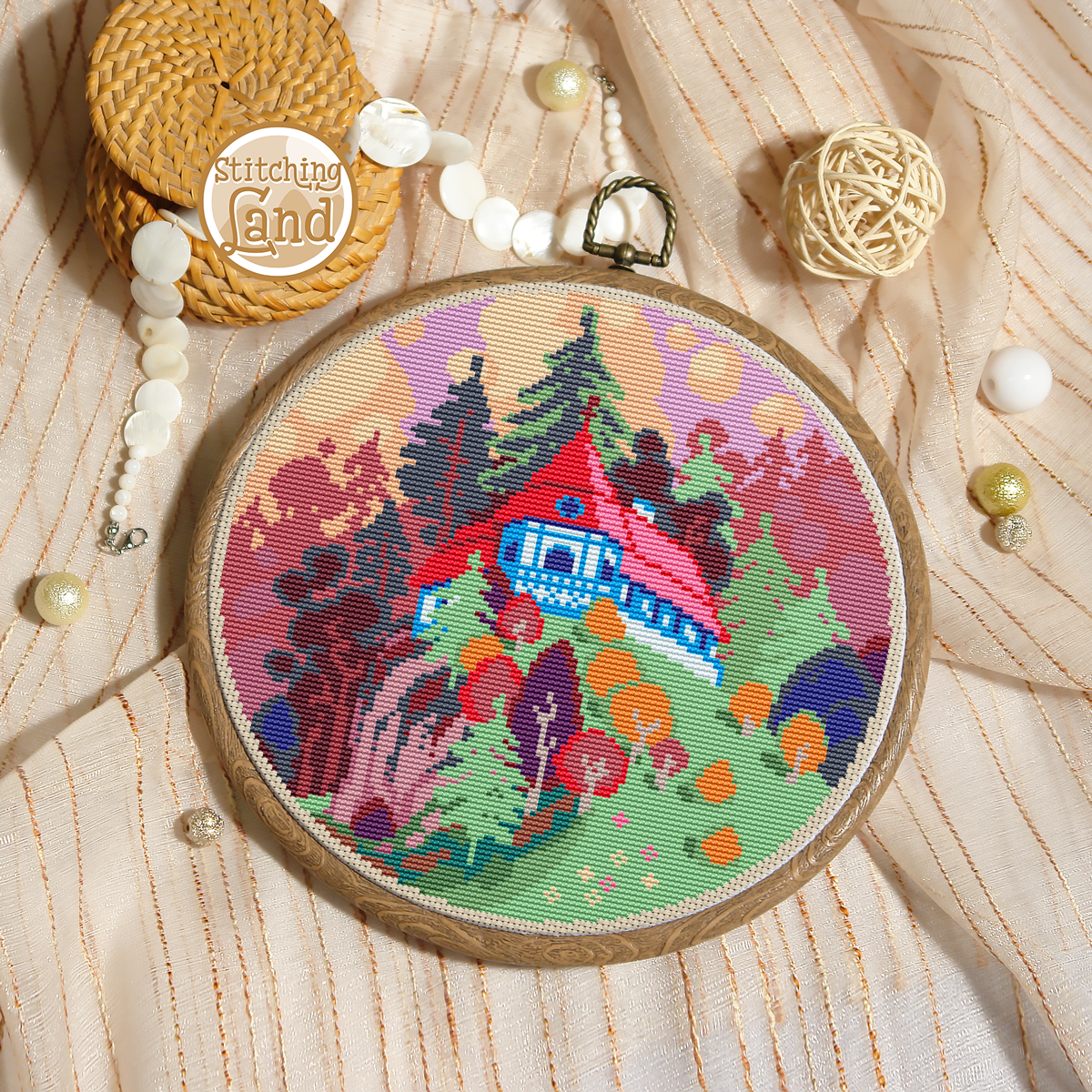 Forest Manor Cross Stitch Pattern