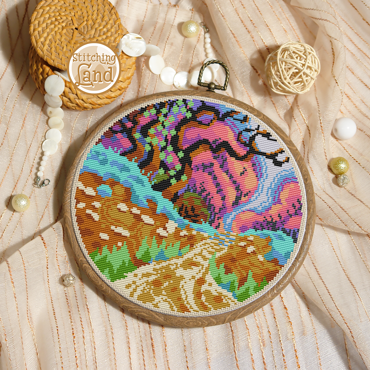 Forest Road Cross Stitch Pattern