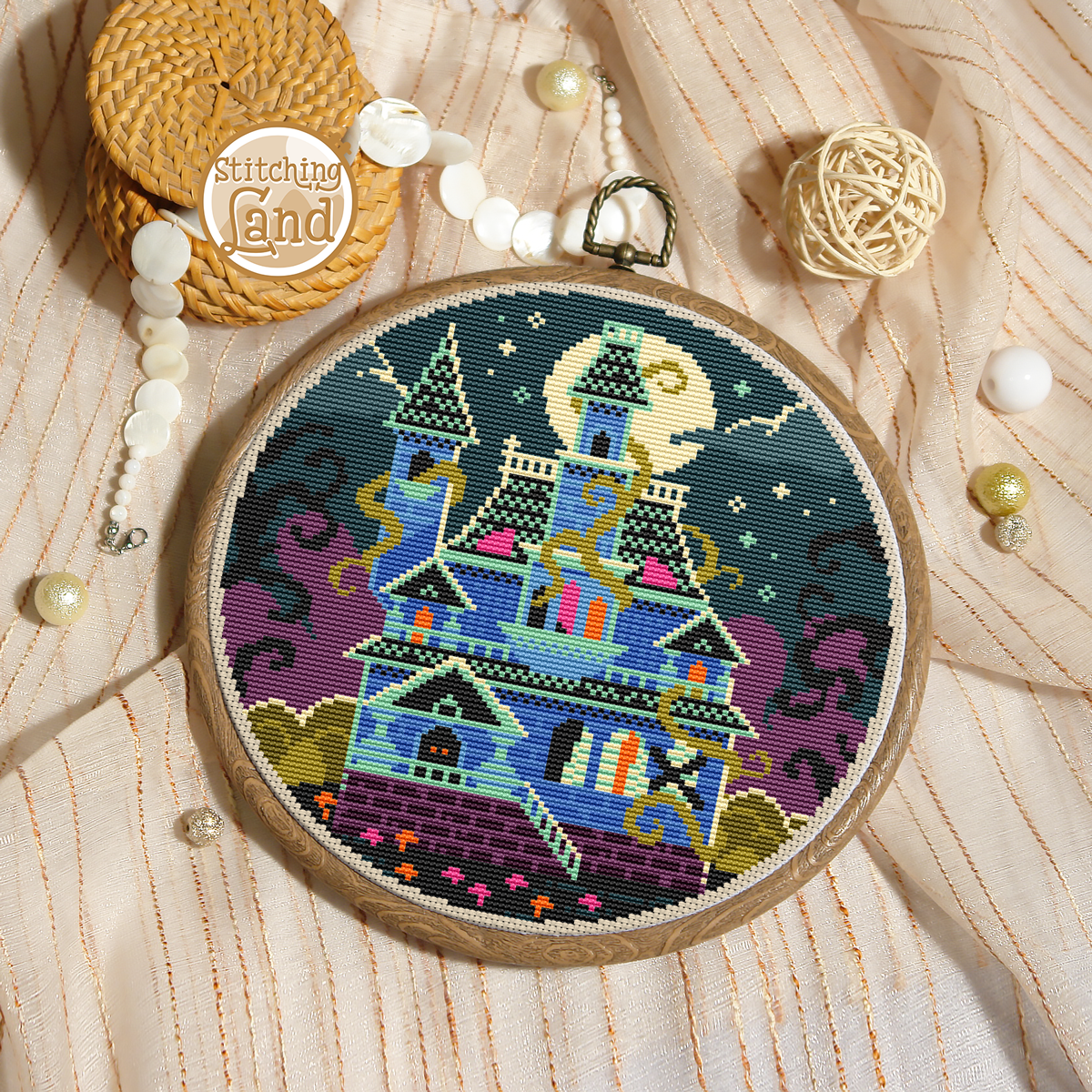 Ghost House Cross Stitch Pattern