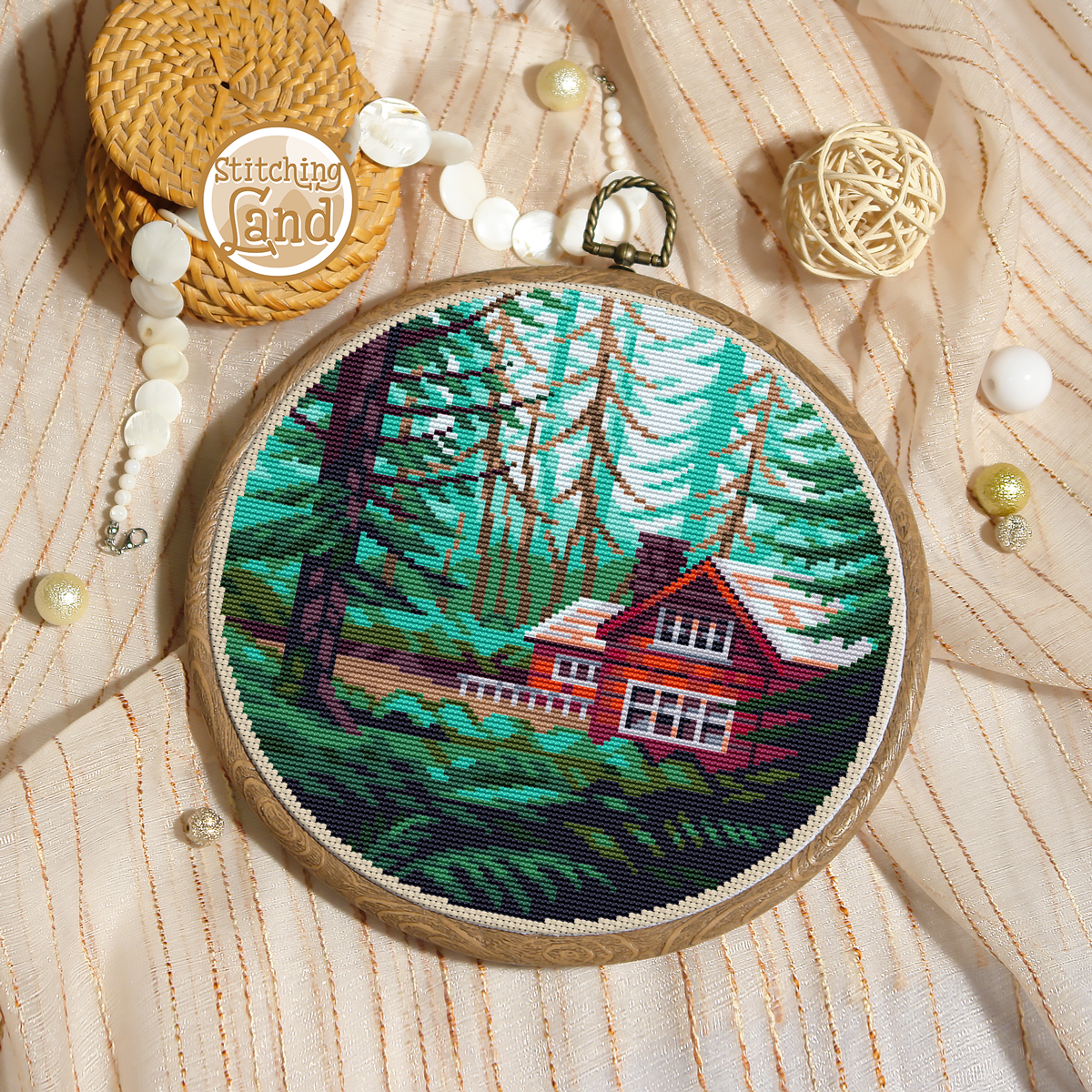 Hunting Lodge Cross Stitch Pattern