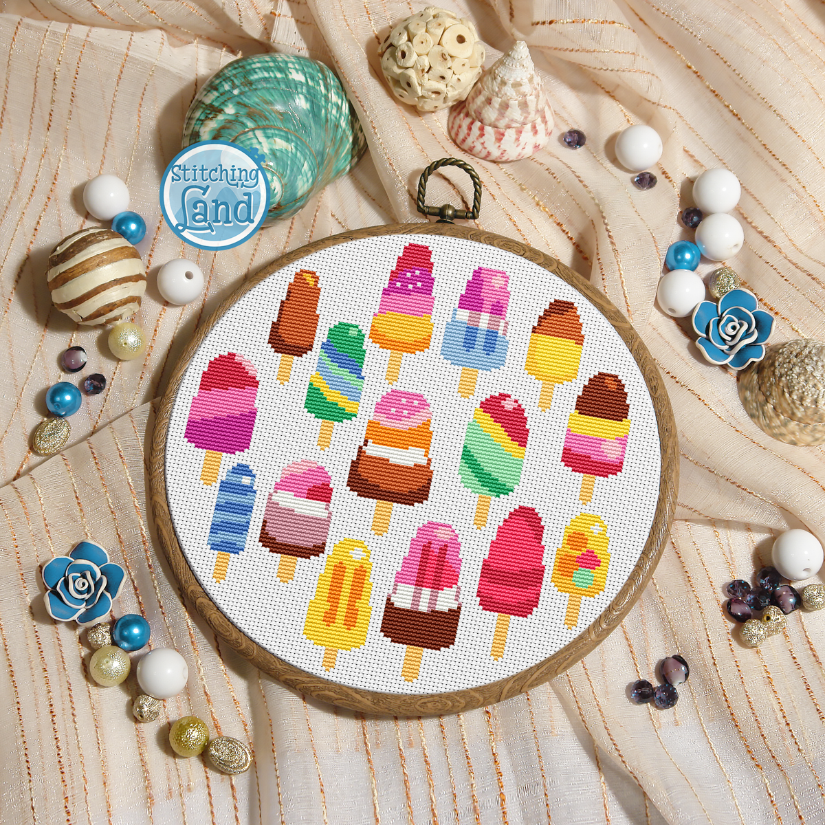 Ice Cream Cross Stitch Pattern