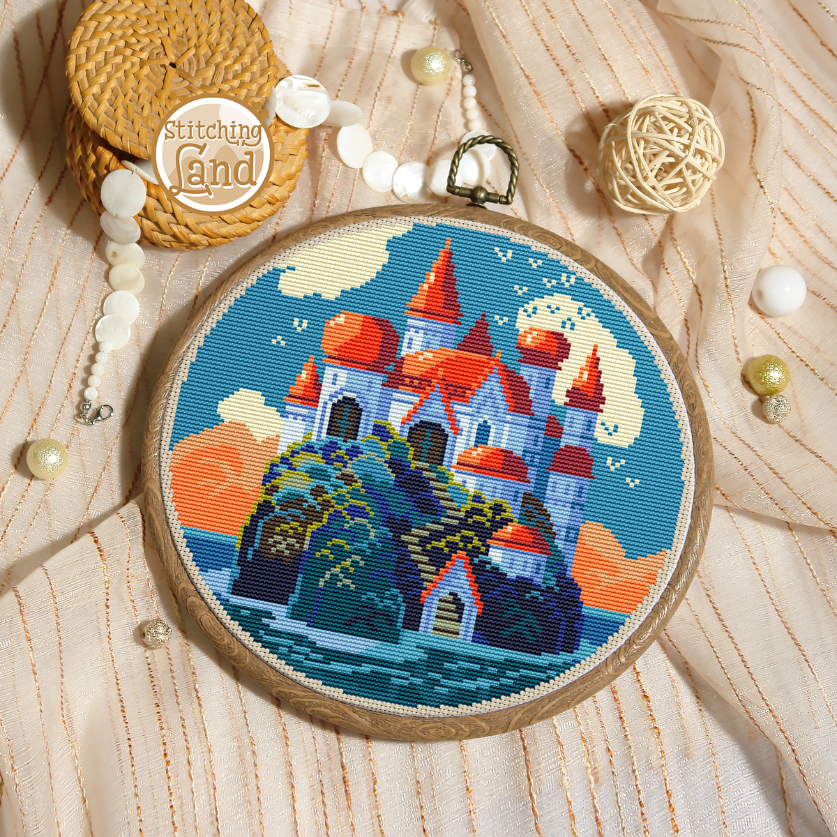 Island Town Cross Stitch Pattern