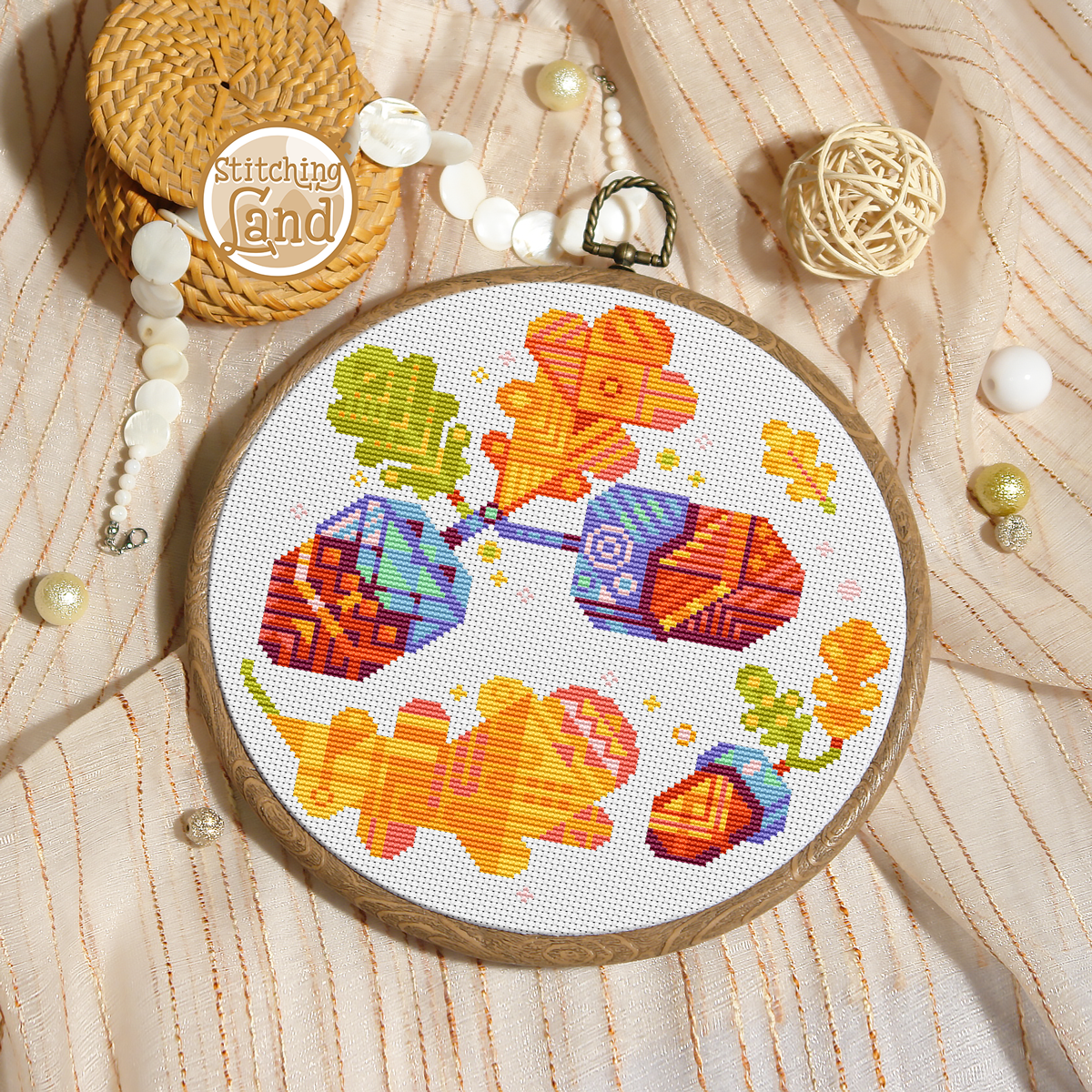 Acorns Mandala Cross Stitch Pattern
