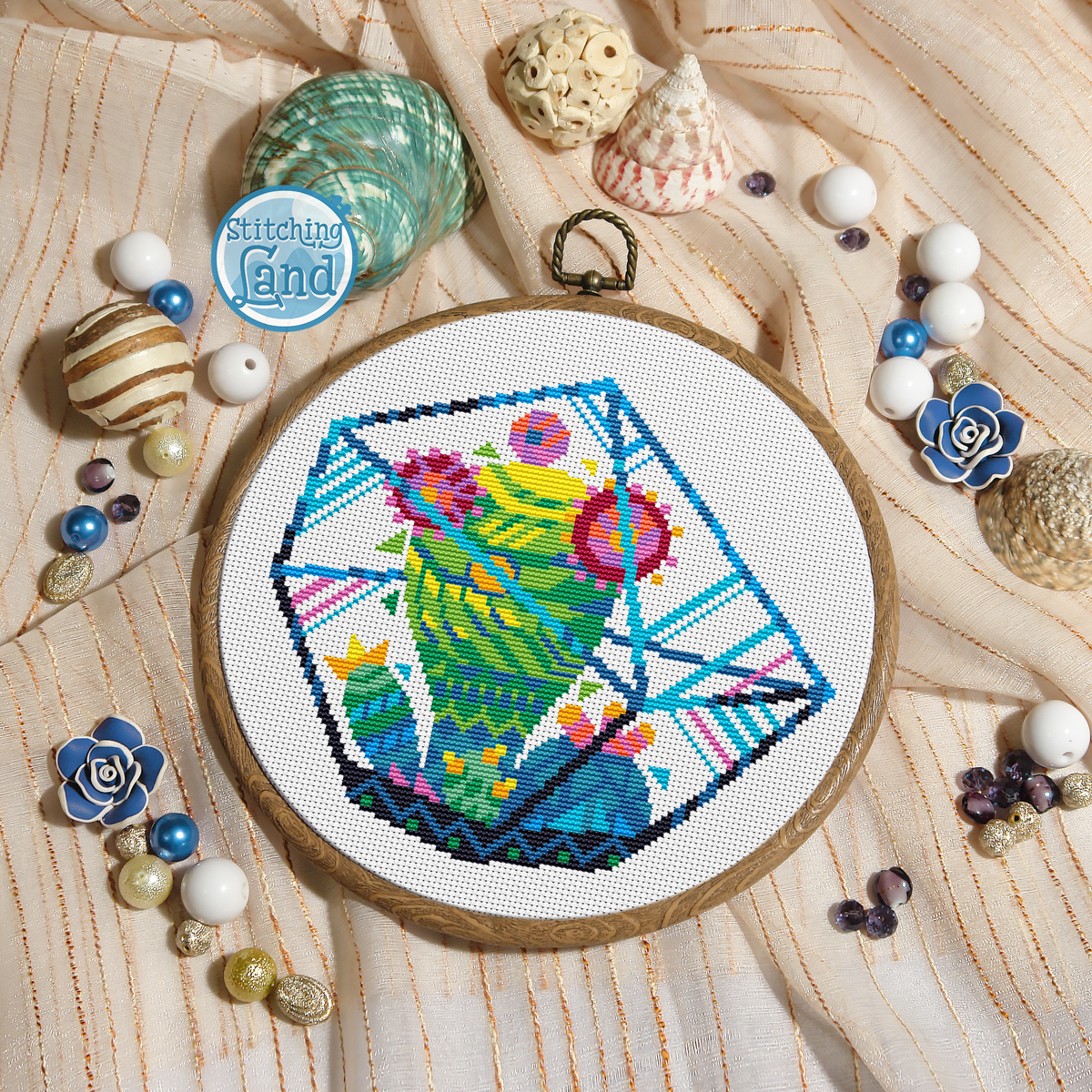 Cactus Mandala Cross Stitch Pattern