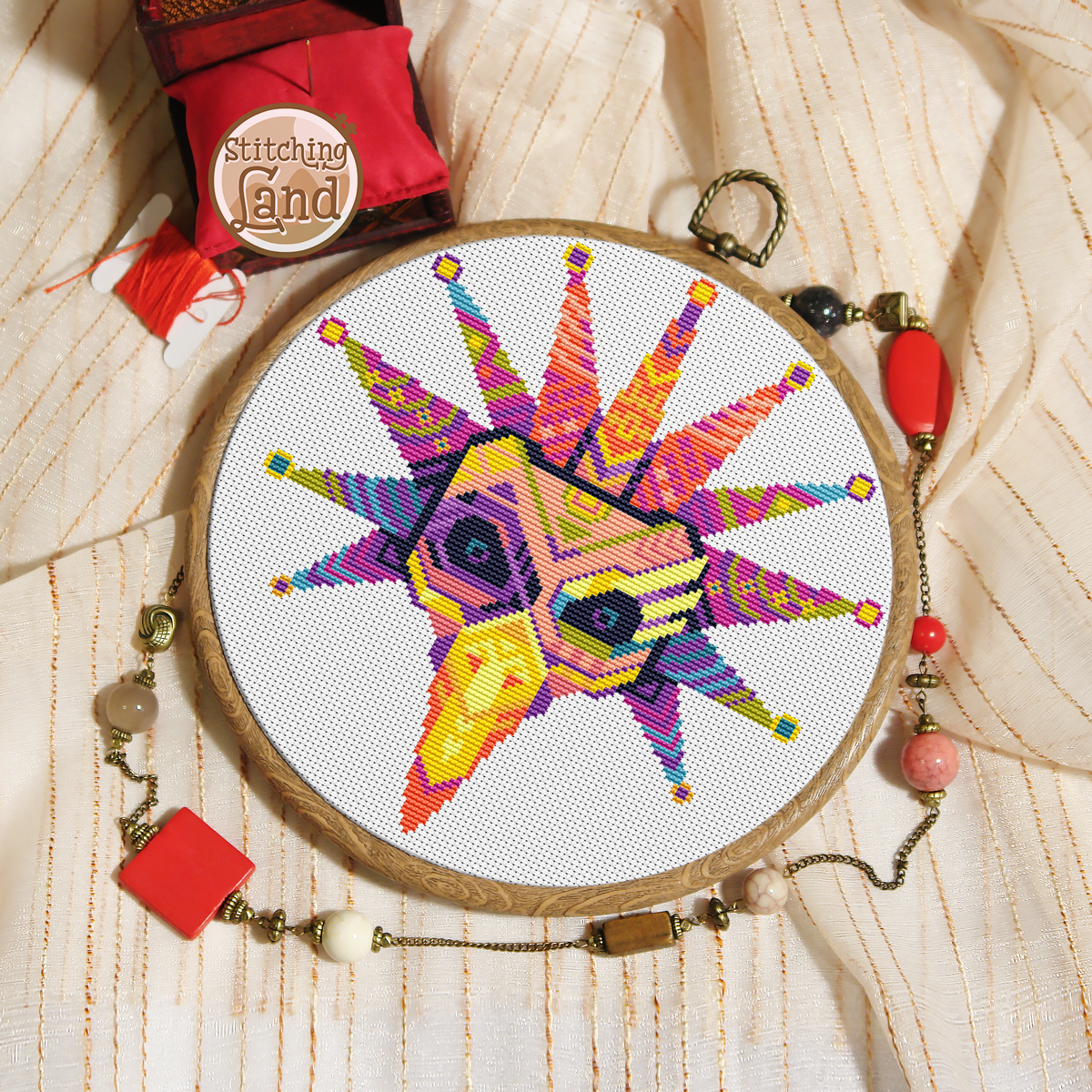 Mask Mandala Cross Stitch Pattern