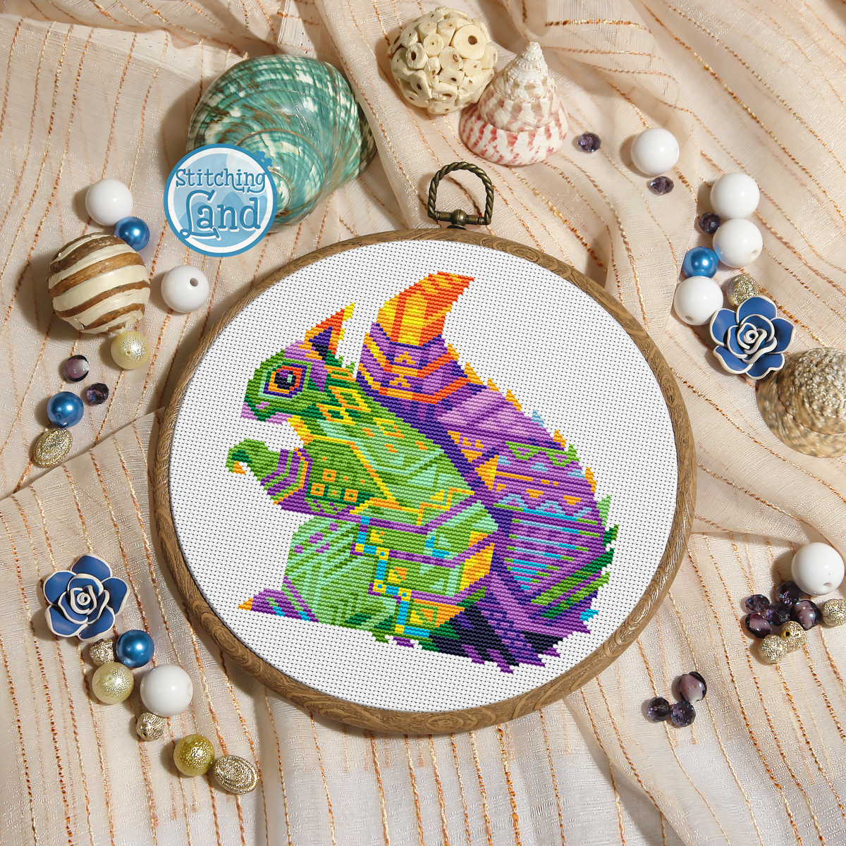Squirrel Mandala Cross Stitch Pattern