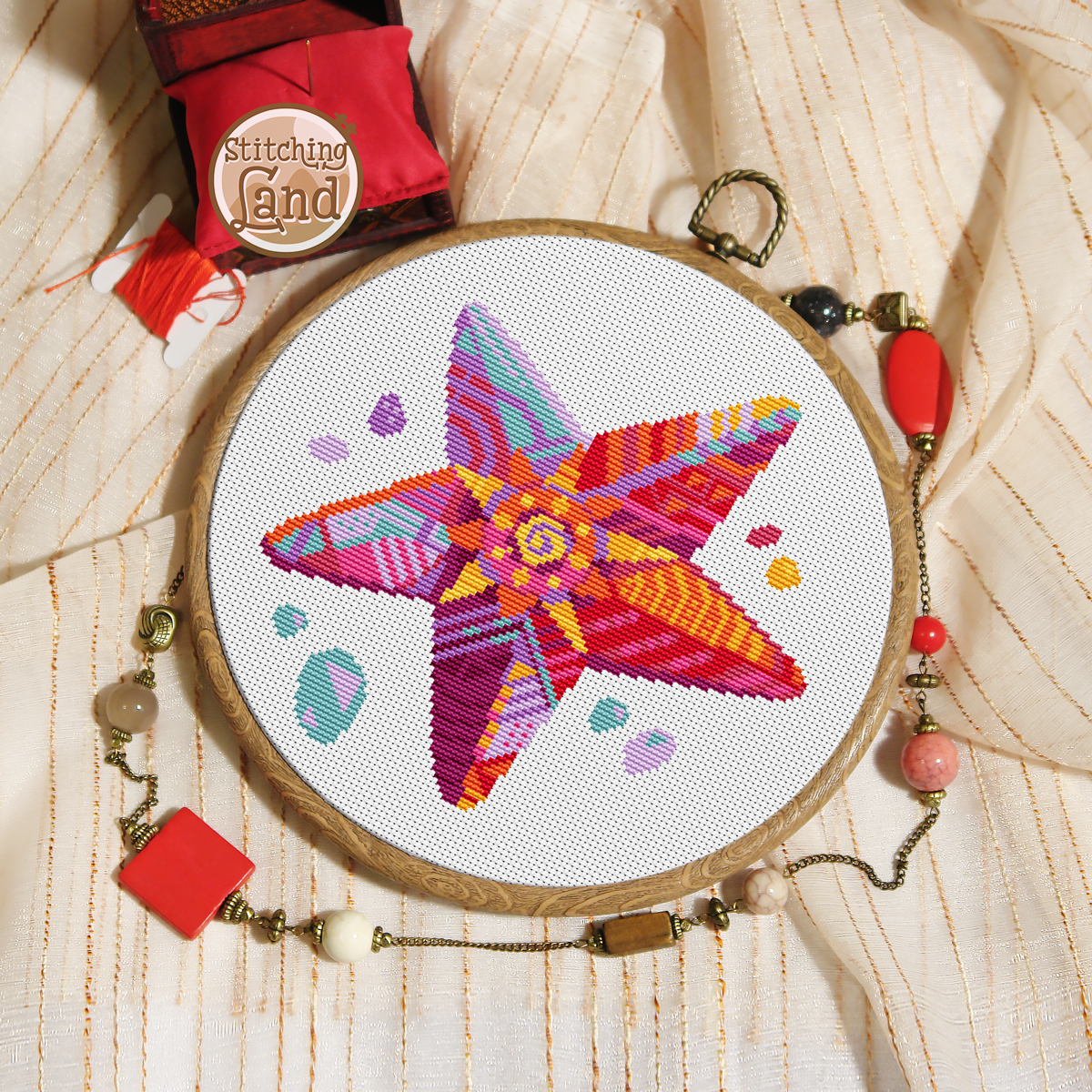 Starfish Mandala Cross Stitch Pattern