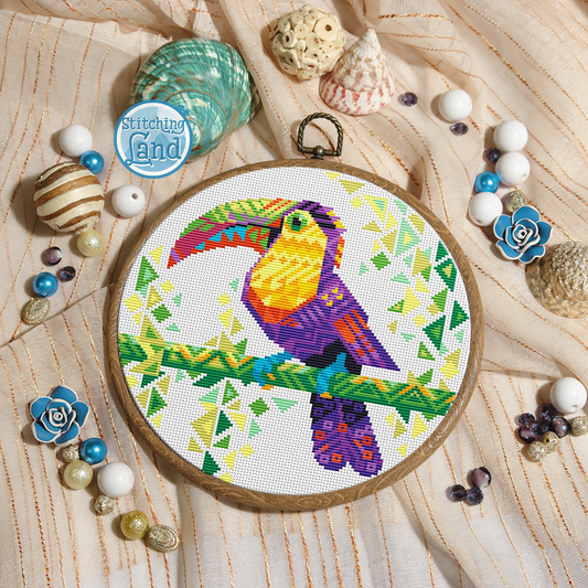 Toucan Mandala Cross Stitch Pattern