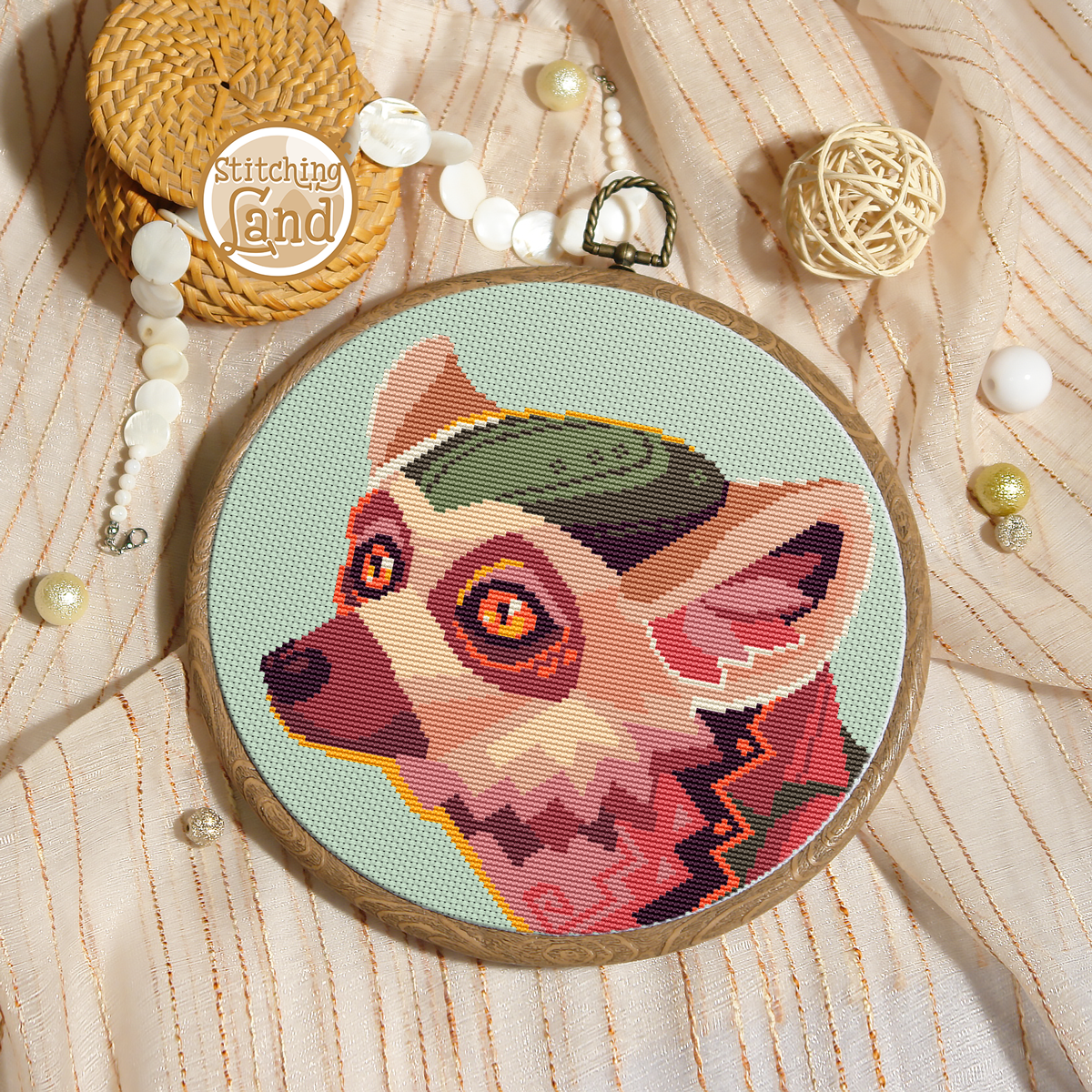 Lemur Cross Stitch Pattern