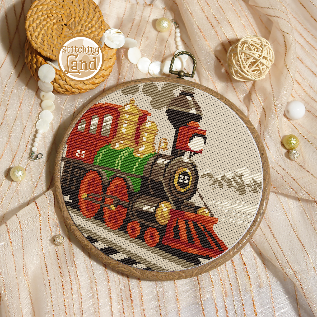 Locomotive Cross Stitch Pattern