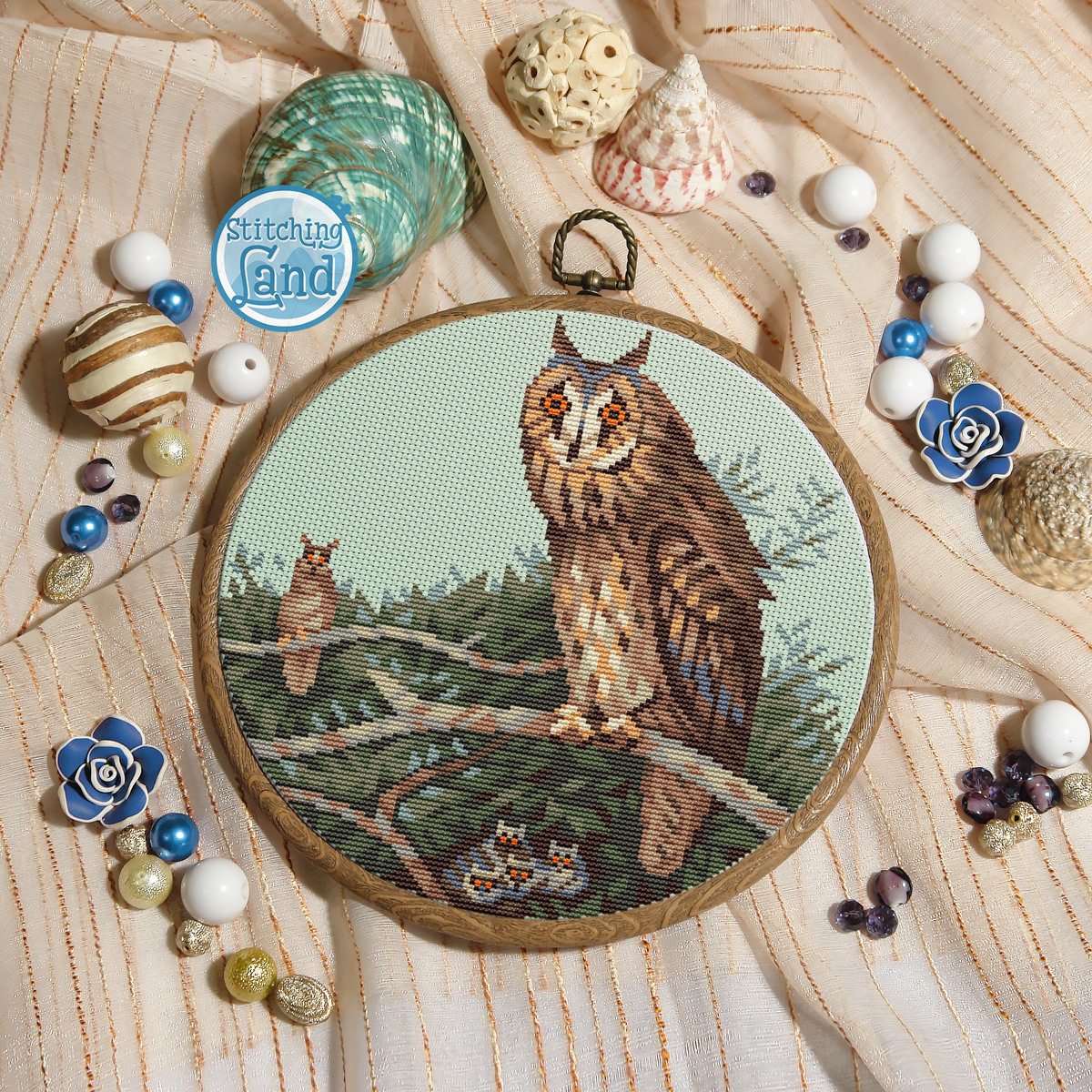 Long Eared Owl Cross Stitch Pattern
