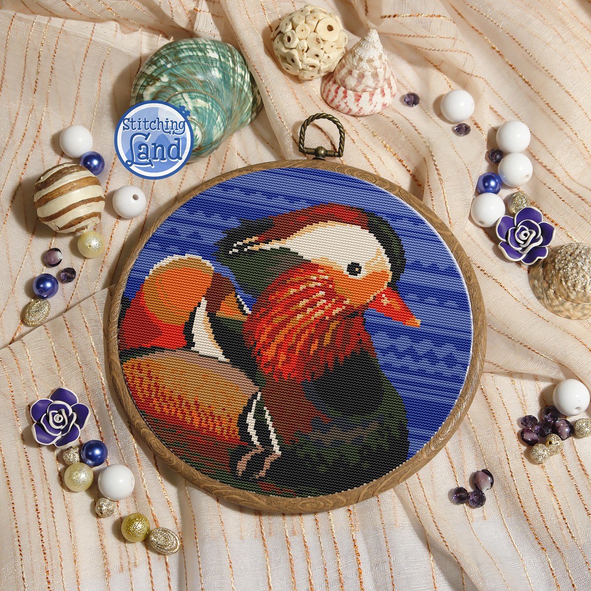 Mandarin Duck Cross Stitch Pattern