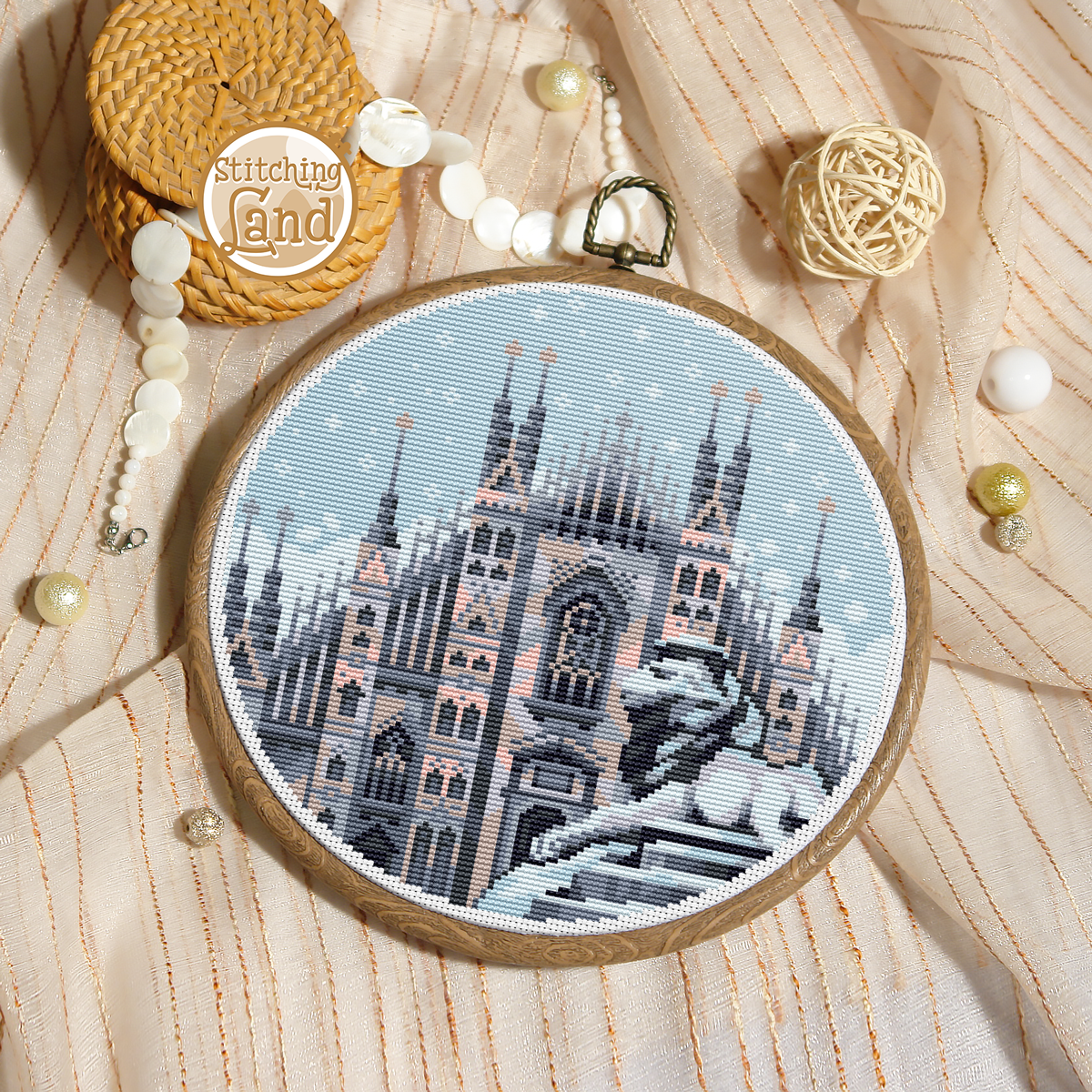 Milan Cathedral Cross Stitch Pattern