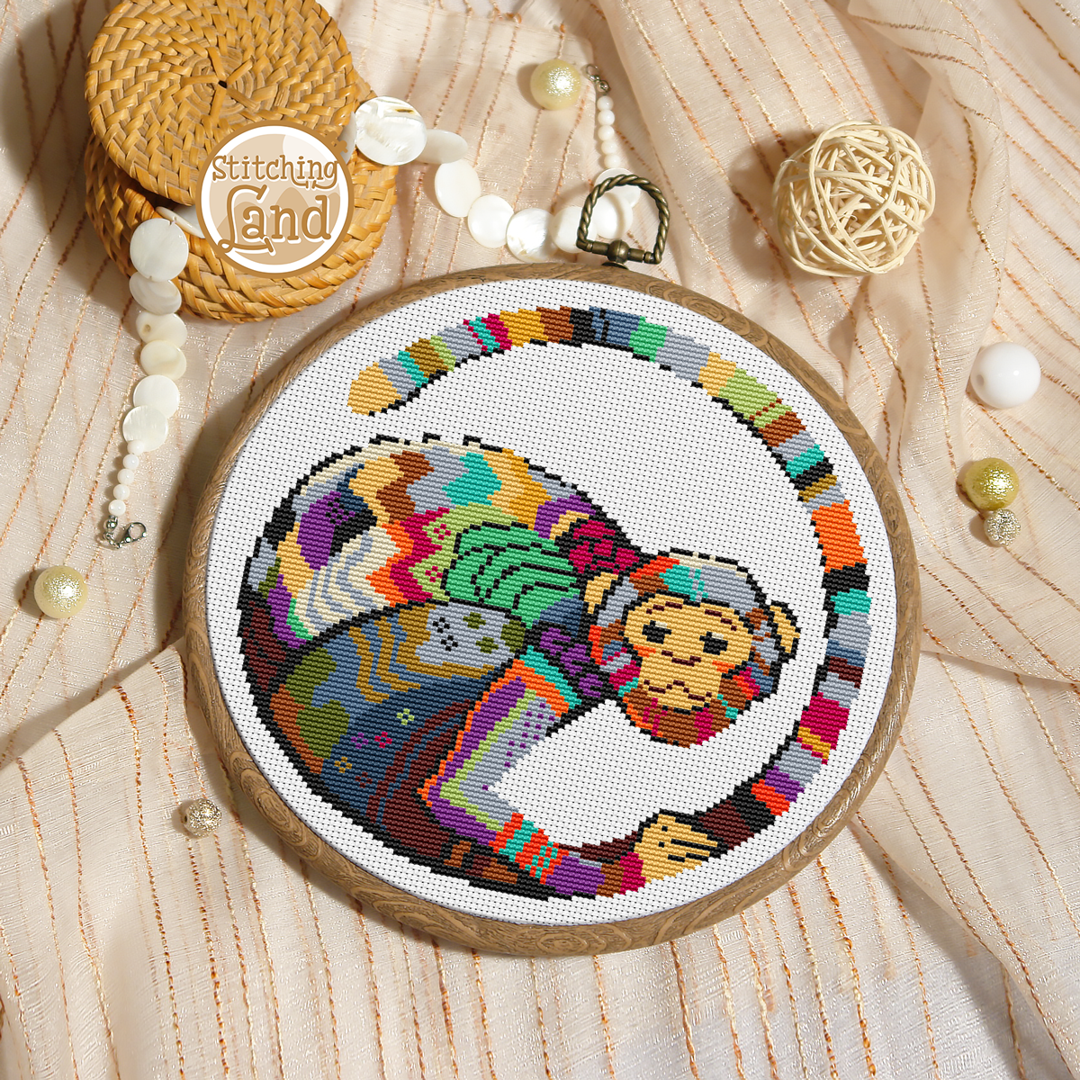 Monkey Cross Stitch Pattern