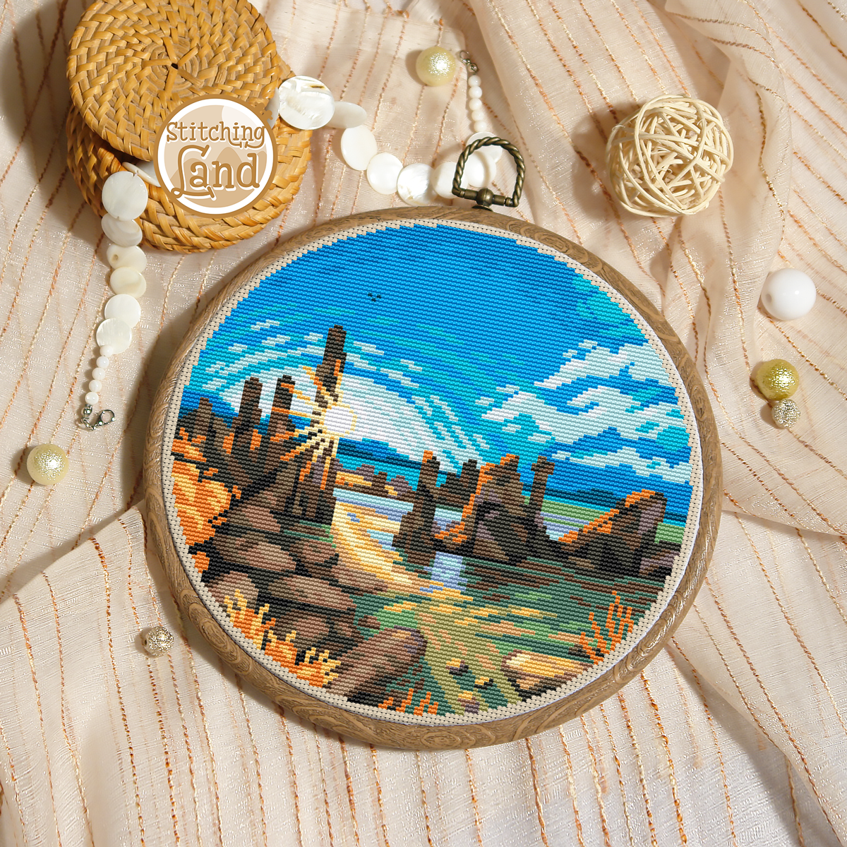 Mono Lake Cross Stitch Pattern