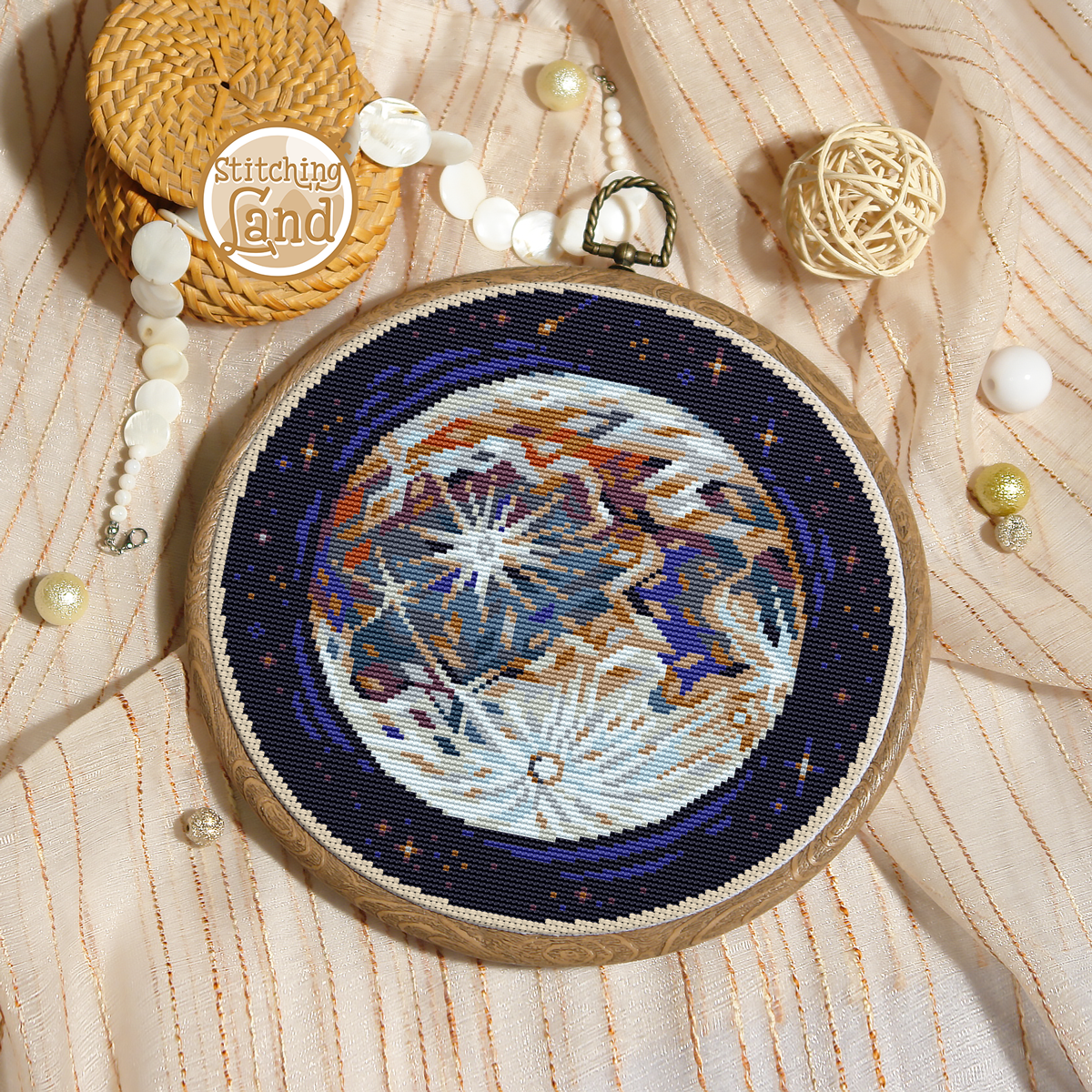 Moon Cross Stitch Pattern