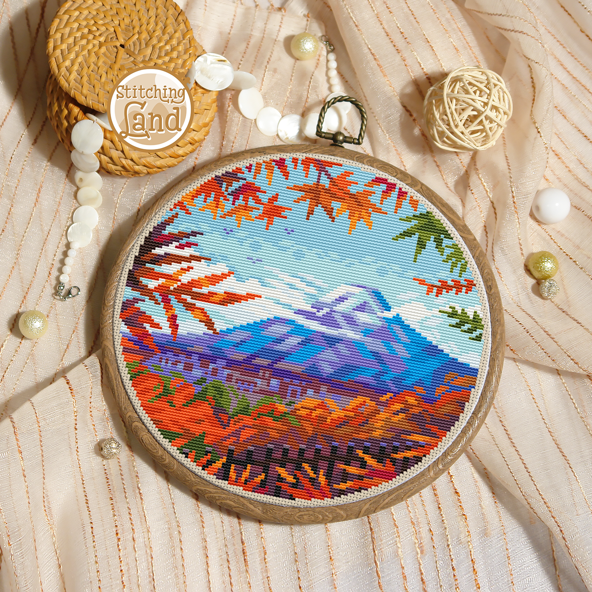 Mount Fuji Cross Stitch Pattern