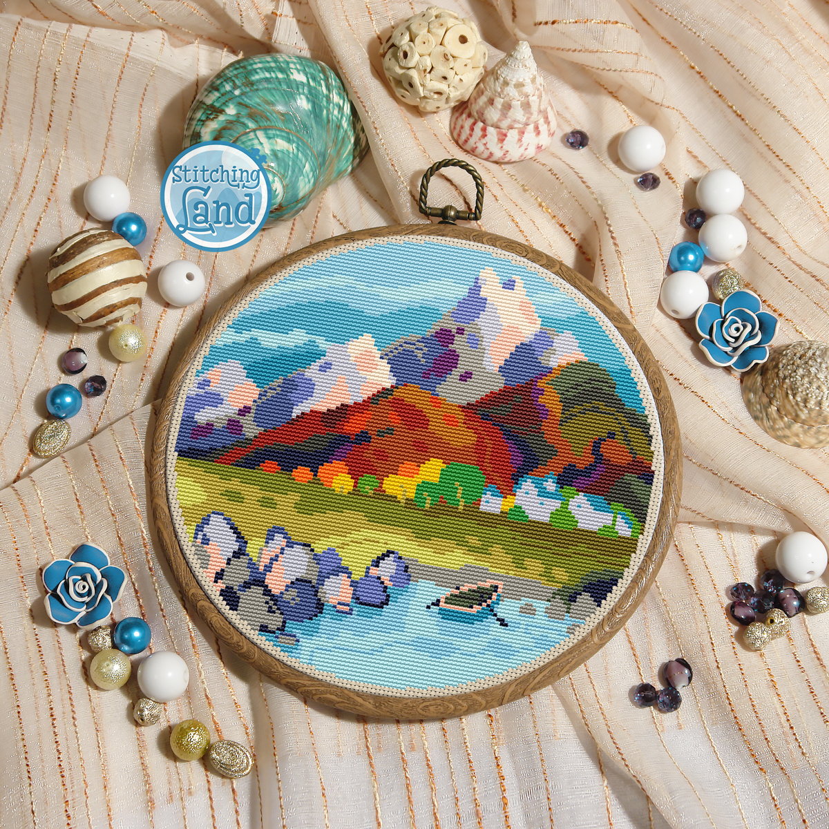 Mountain Lake Cross Stitch Pattern