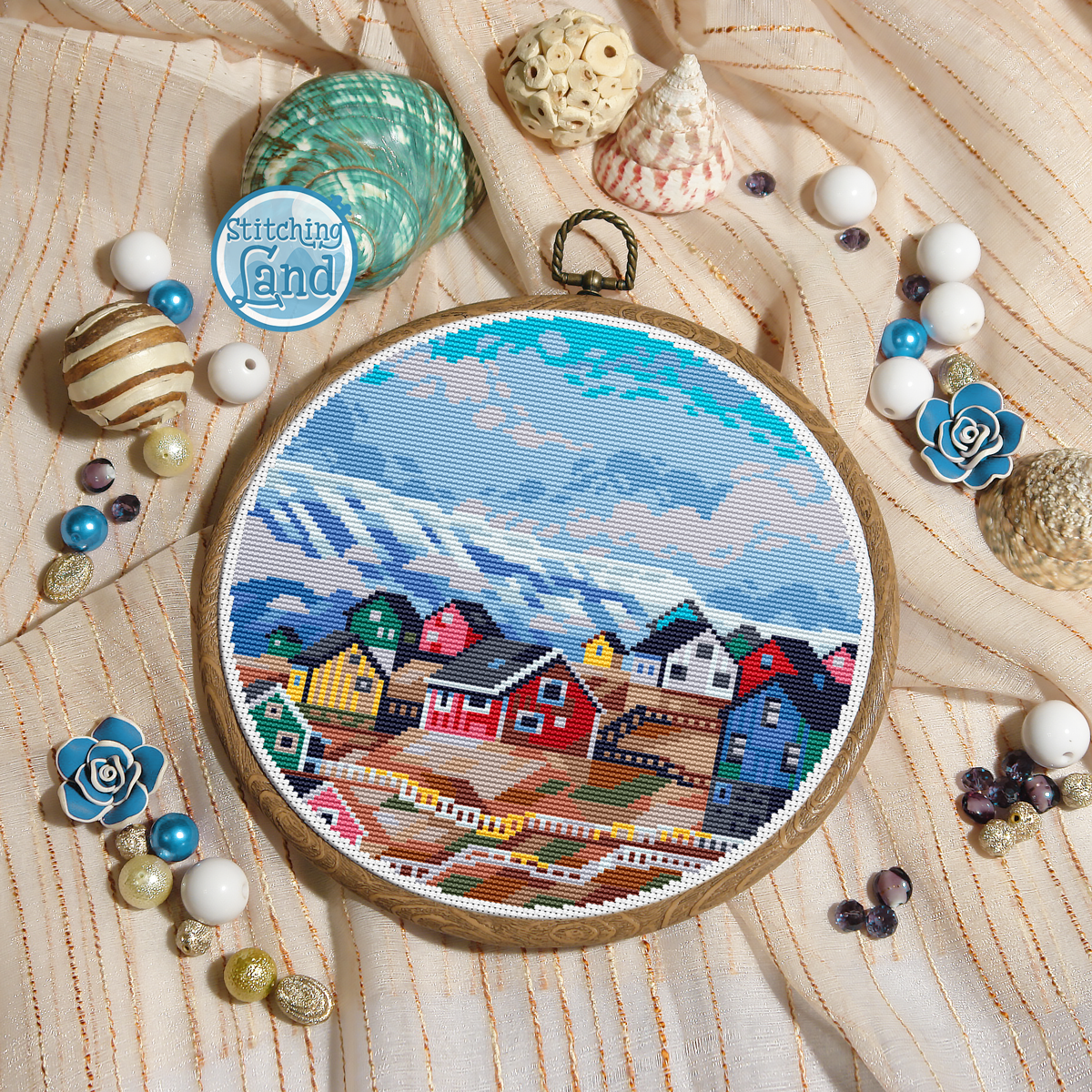 Mountain Village Cross Stitch Pattern