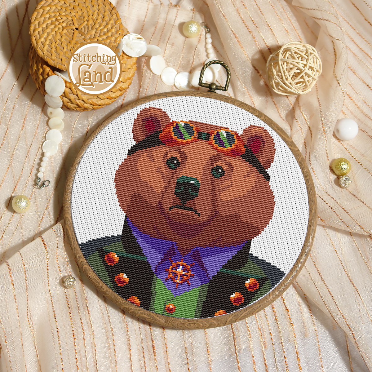 Mr. Bear Cross Stitch Pattern