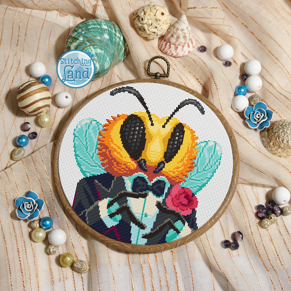 Mr. Bee Cross Stitch Pattern