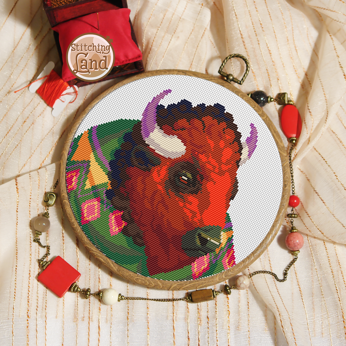 Mr. Bison Cross Stitch Pattern