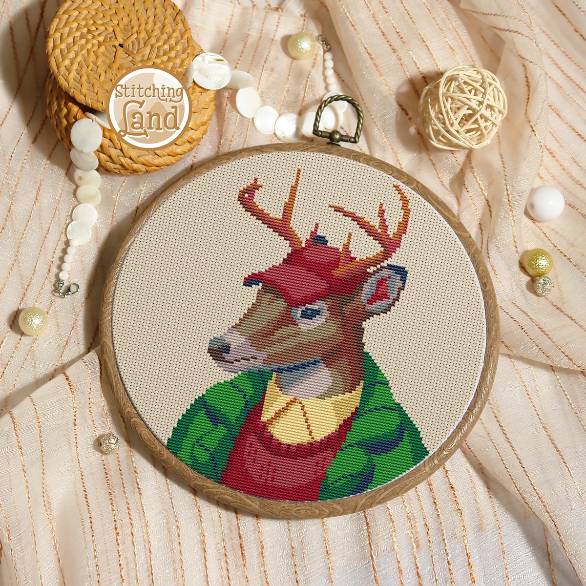 Mr. Deer Cross Stitch Pattern