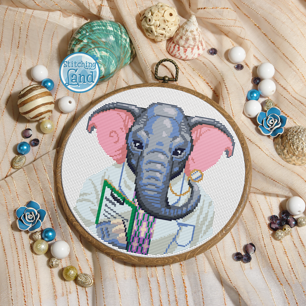 Mr. Elephant Cross Stitch Pattern