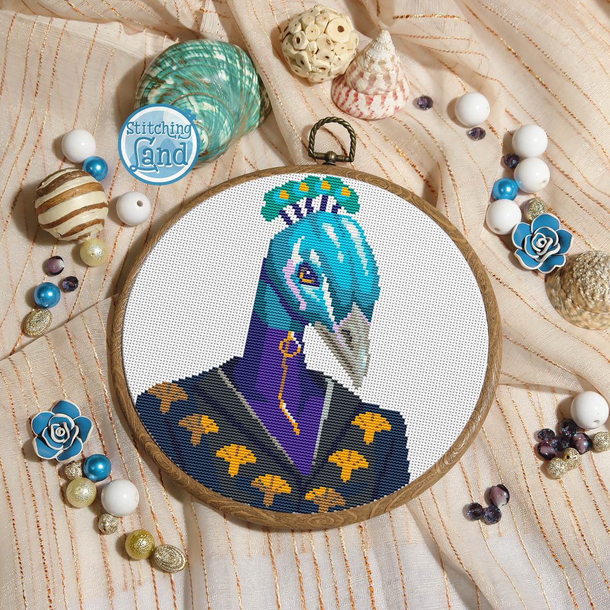 Mr. Peacock Cross Stitch Pattern