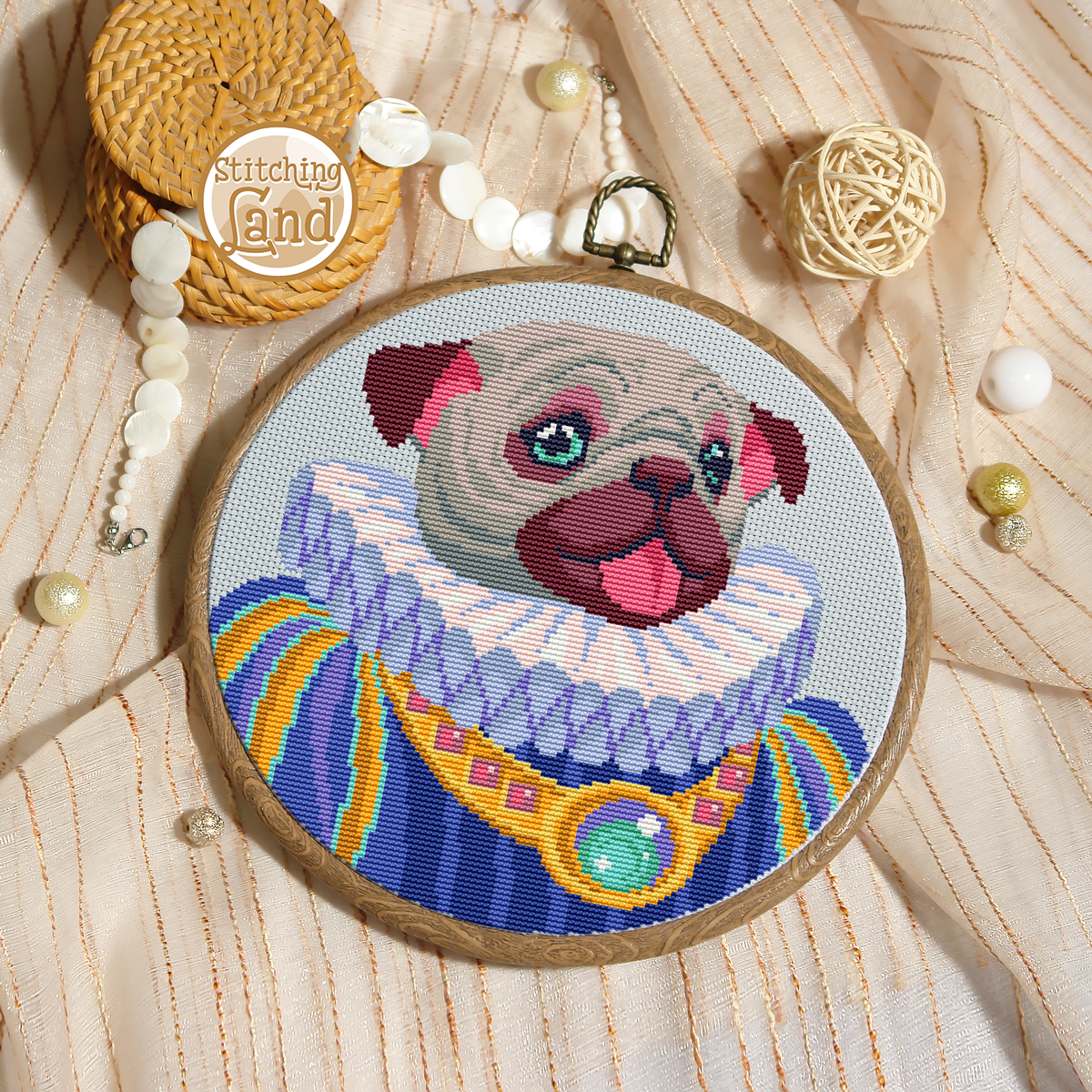 Mr. Pug Cross Stitch Pattern