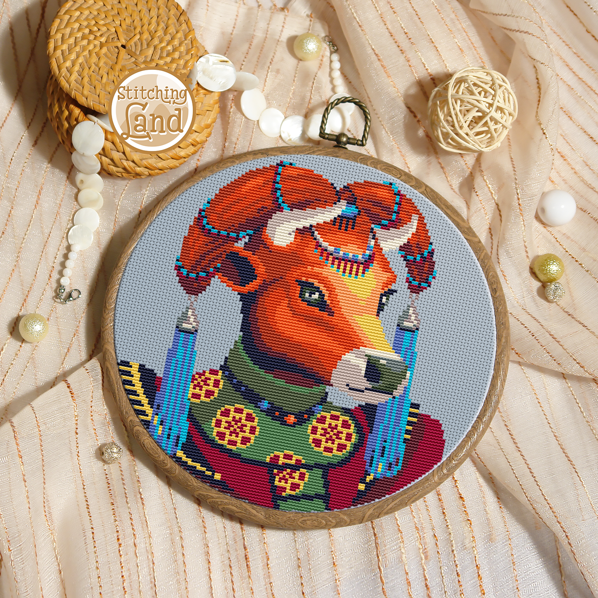 Mrs. Cow Cross Stitch Pattern