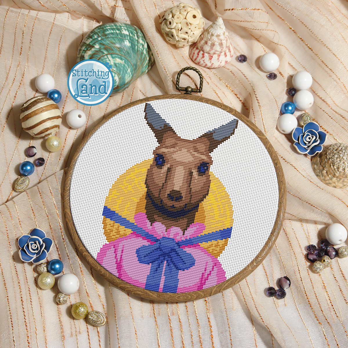 Mrs. Kangaroo Cross Stitch Pattern