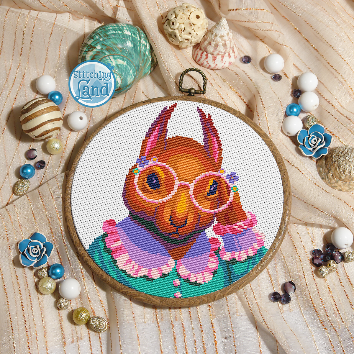 Mrs. Squirrel Cross Stitch Pattern