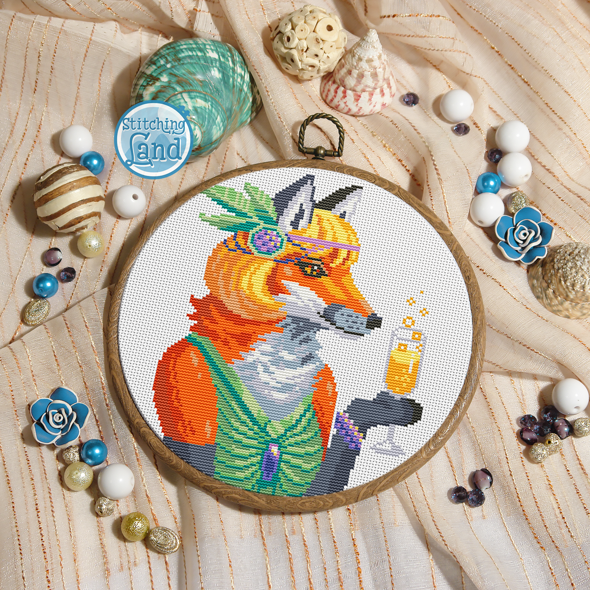 Ms. Fox Cross Stitch Pattern