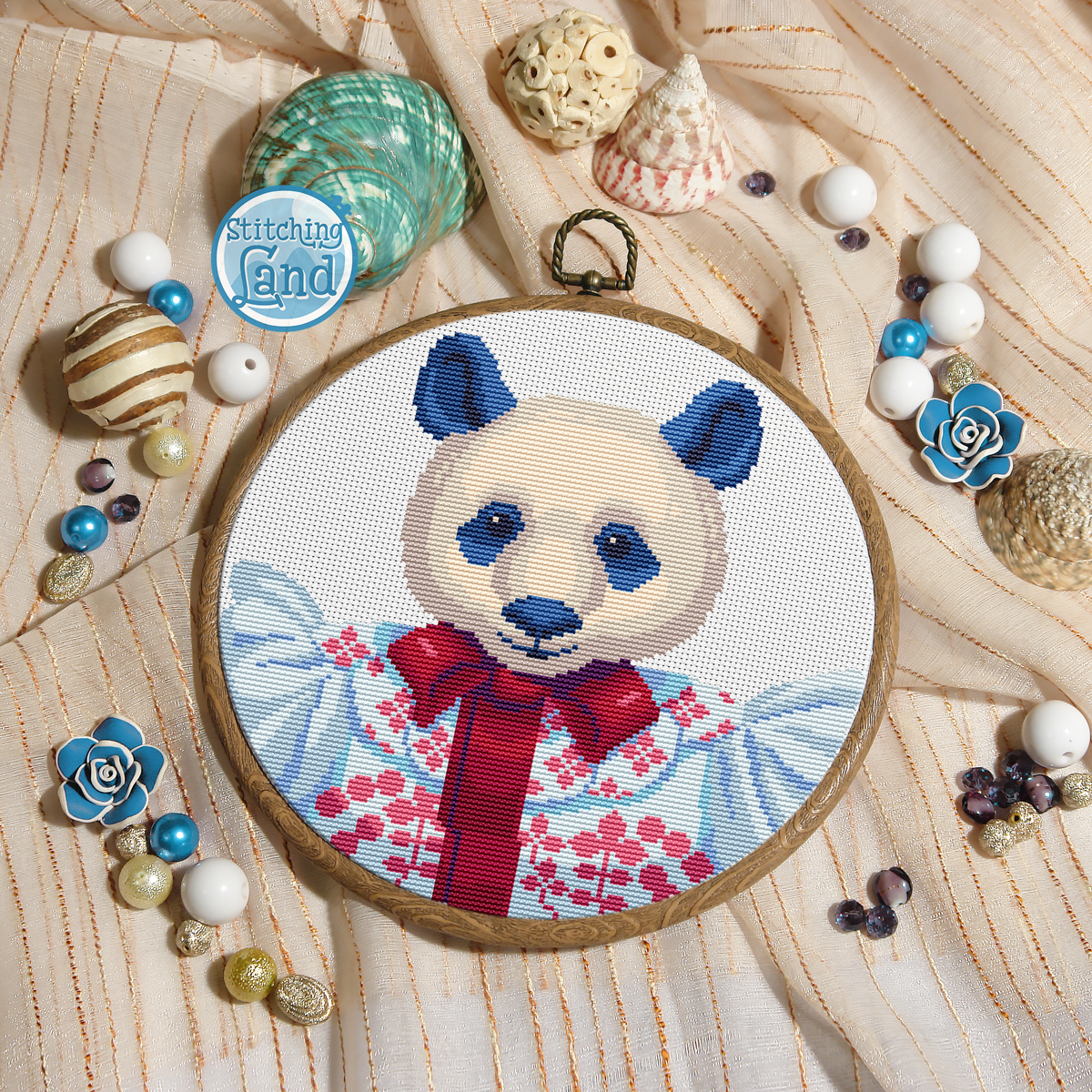 Ms. Panda Cross Stitch Pattern