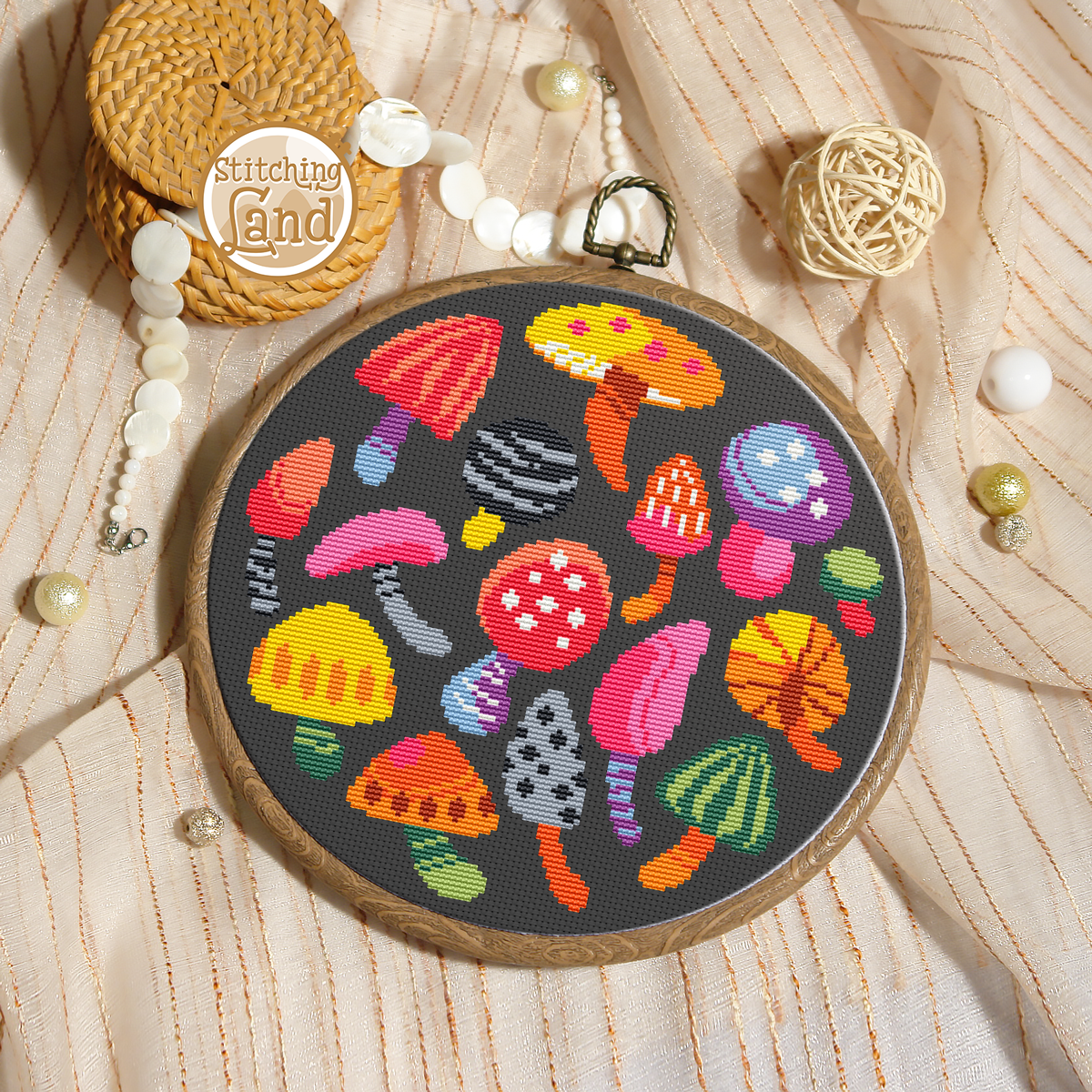 Mushrooms Cross Stitch Pattern