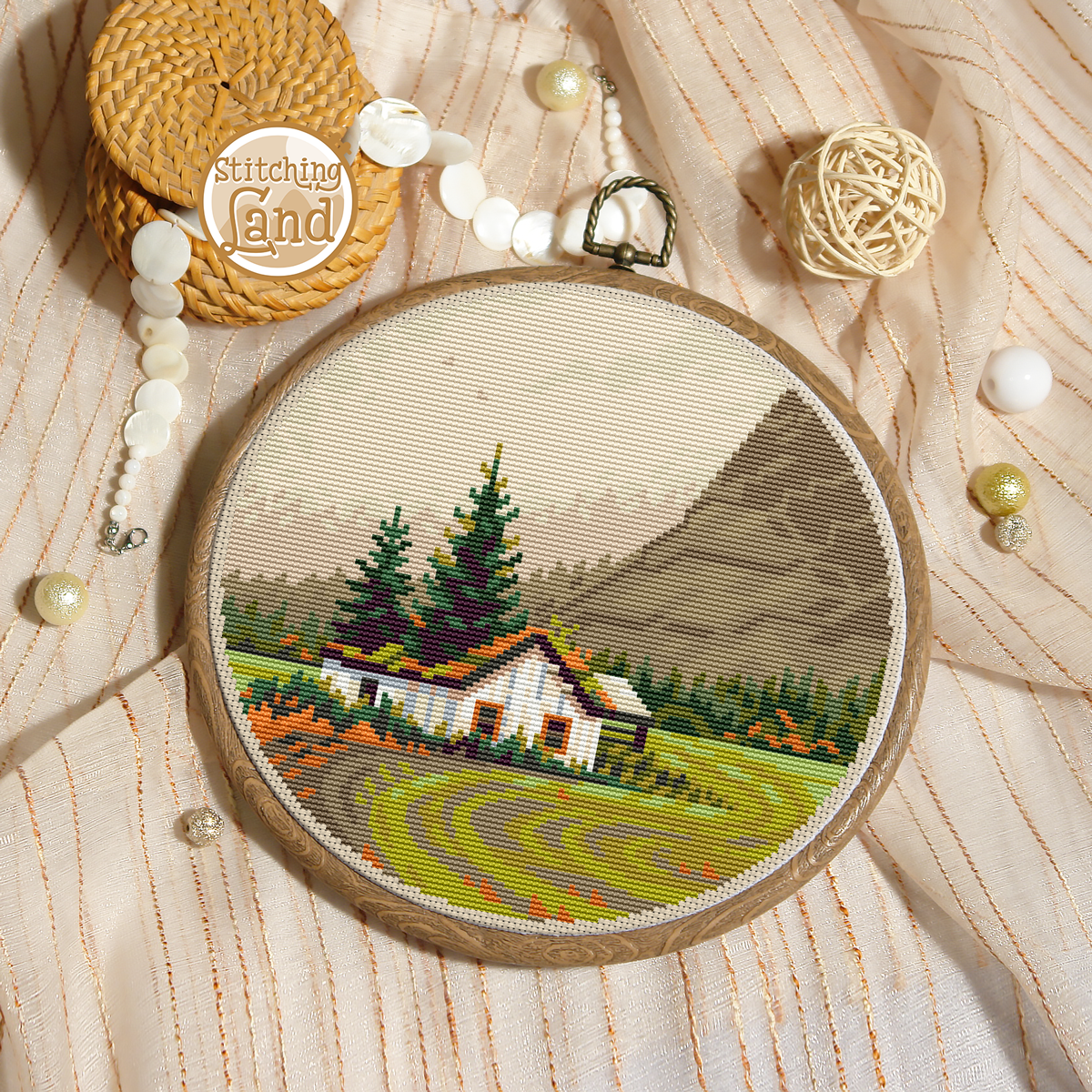 Old Hut Cross Stitch Pattern