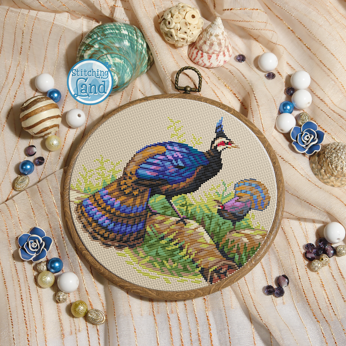 Palawan Peacock Pheasant Cross Stitch Pattern
