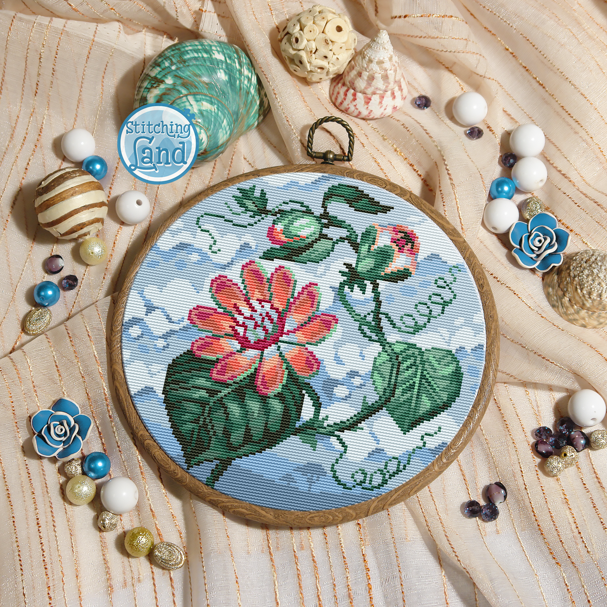 Passiflora Cross Stitch Pattern