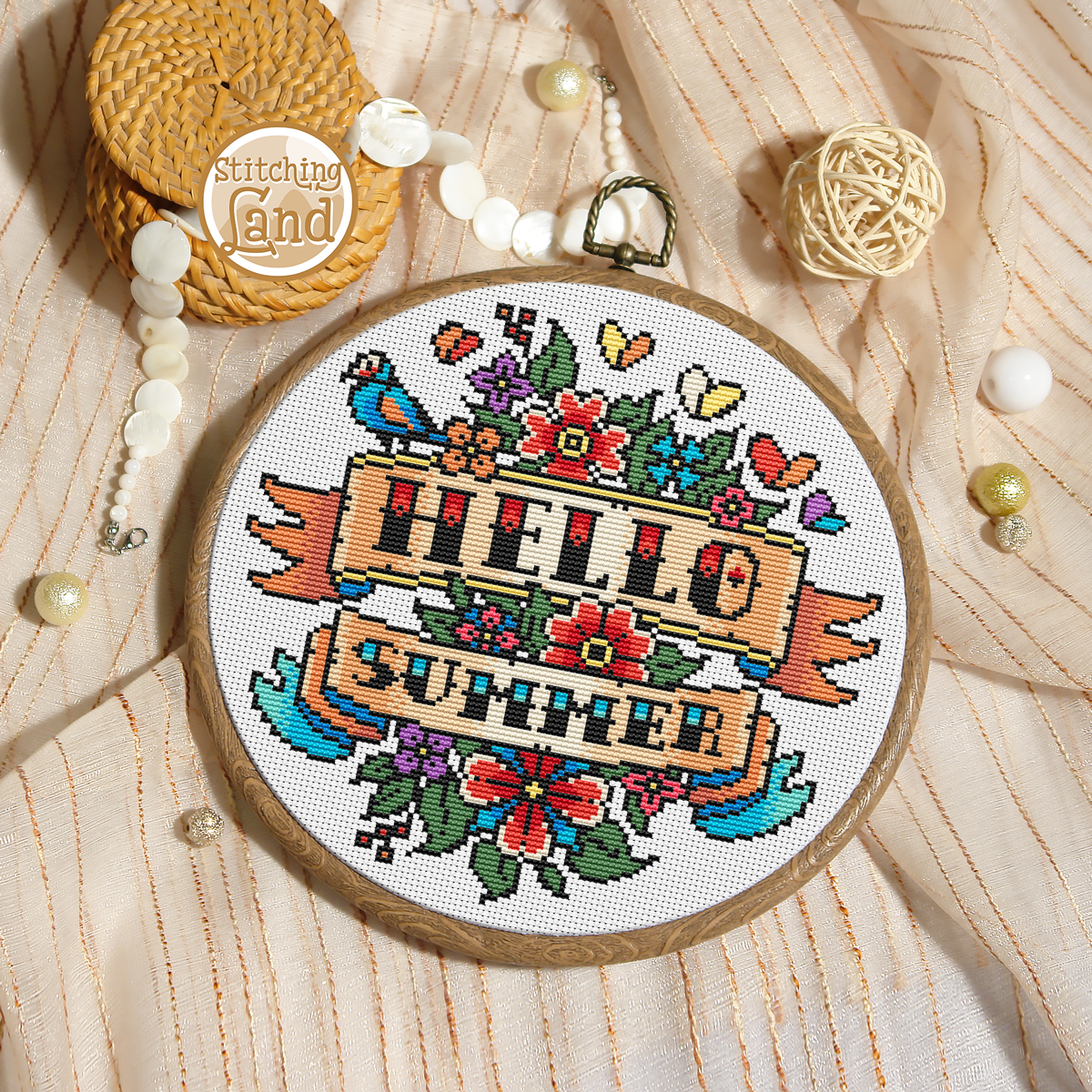 Hello Summer Cross Stitch Pattern