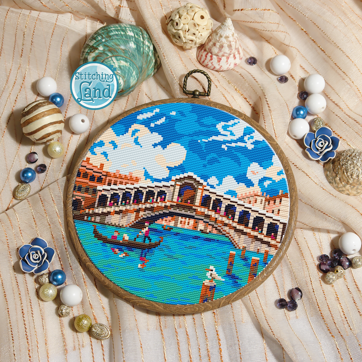 Rialto Bridge Cross Stitch Pattern