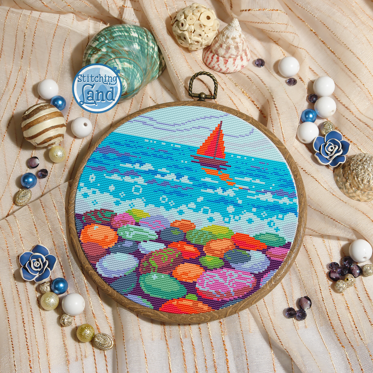 Scarlet Sail Cross Stitch Pattern
