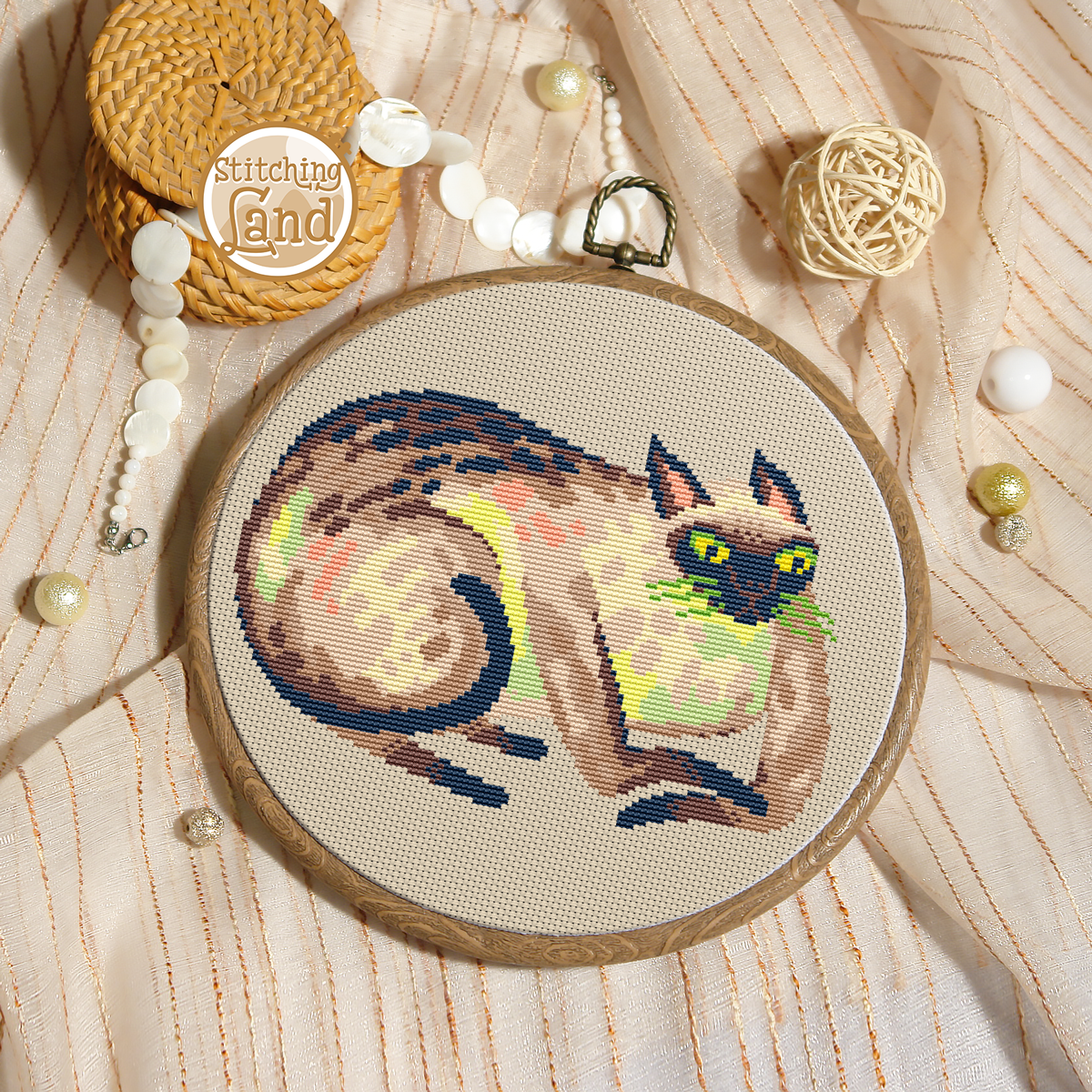 Siamese Cat Cross Stitch Pattern